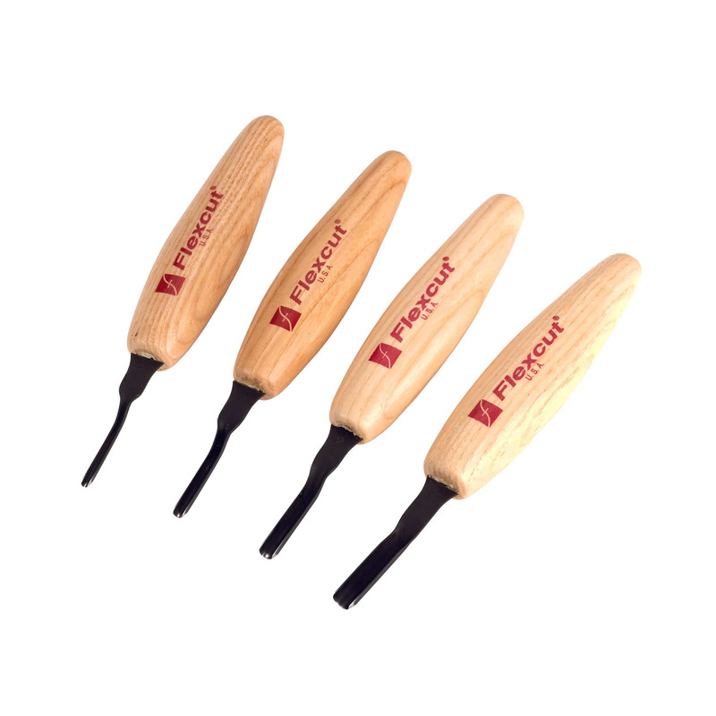 Deep U-Gouge Micro Tool Set - 4 Piece